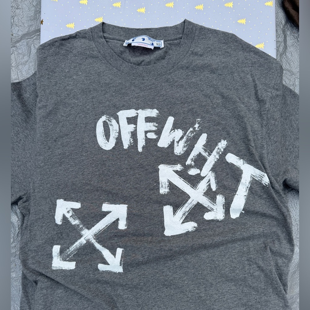 Gray Paint Script Over Skate T-shirt In Grey XXL